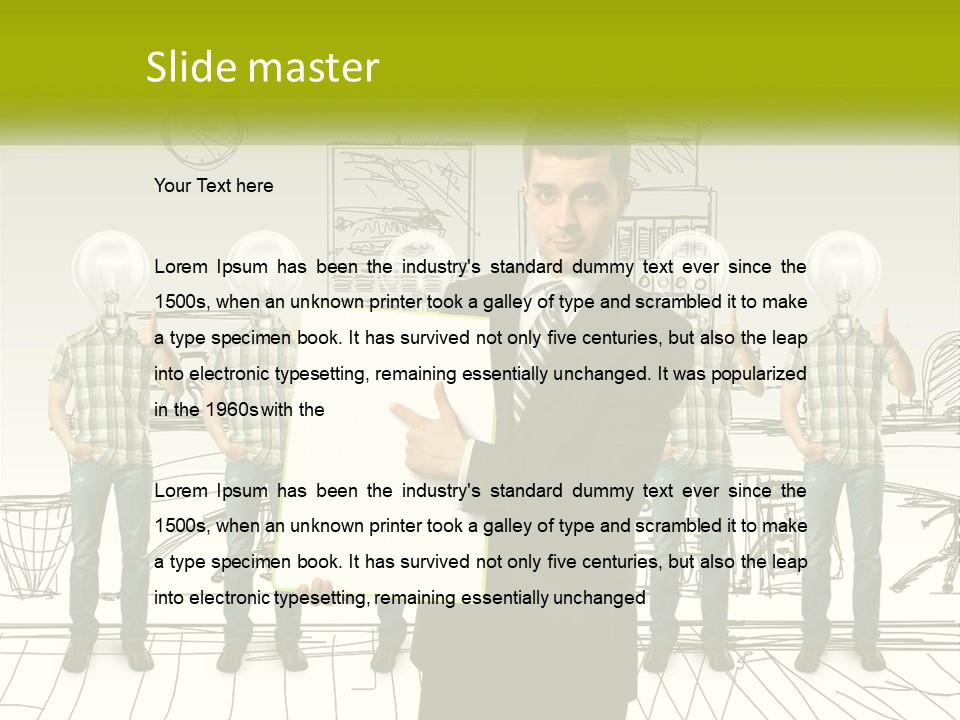 Businessman Modern Laptop PowerPoint Template