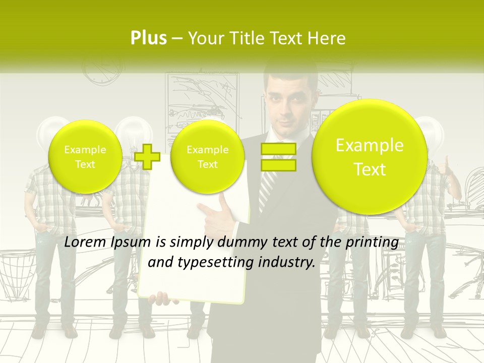 Businessman Modern Laptop PowerPoint Template