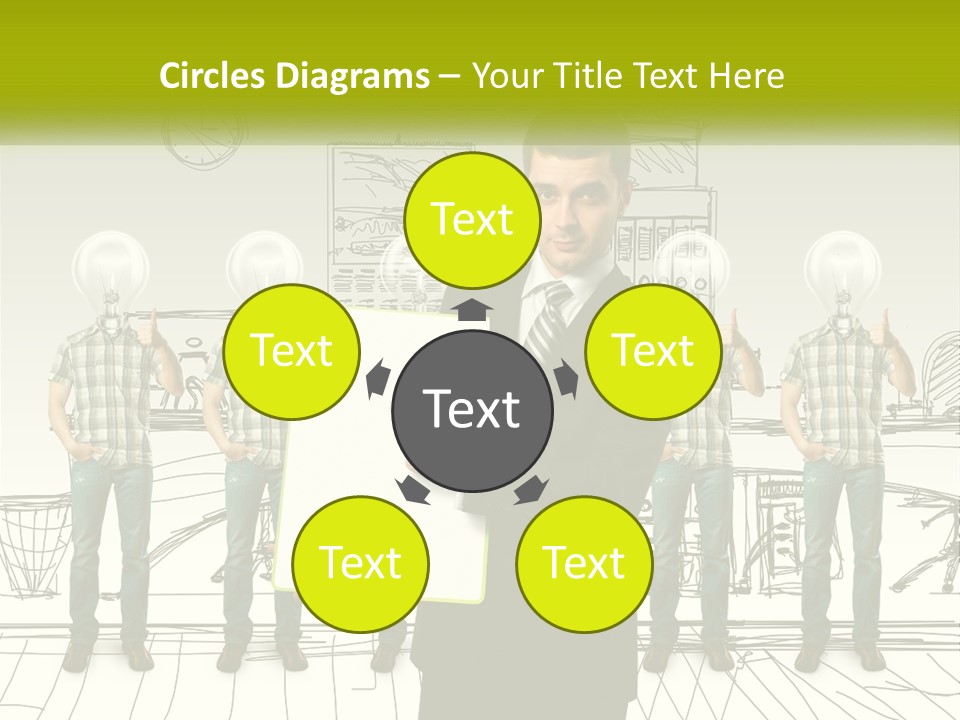 Businessman Modern Laptop PowerPoint Template