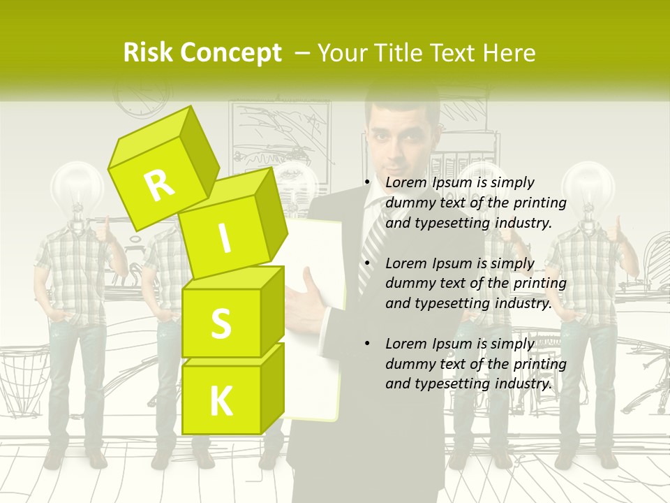 Businessman Modern Laptop PowerPoint Template