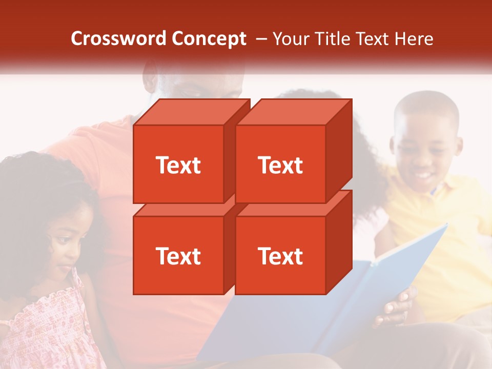 A Man Sitting On A Couch With Two Children PowerPoint Template