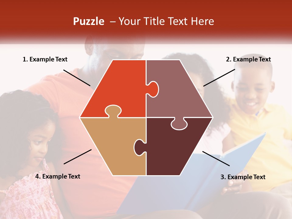 A Man Sitting On A Couch With Two Children PowerPoint Template