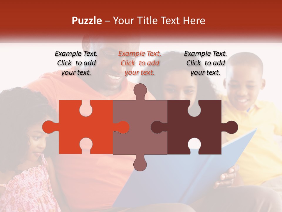 A Man Sitting On A Couch With Two Children PowerPoint Template