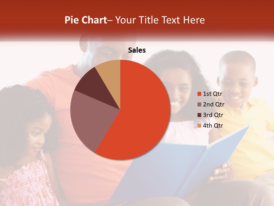 A Man Sitting On A Couch With Two Children PowerPoint Template