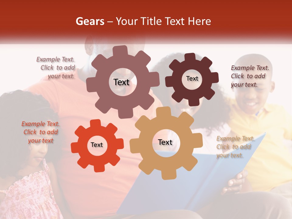 A Man Sitting On A Couch With Two Children PowerPoint Template