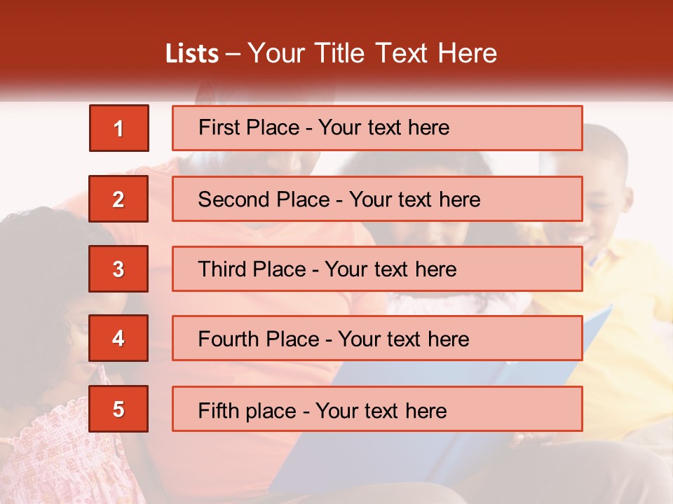 A Man Sitting On A Couch With Two Children PowerPoint Template