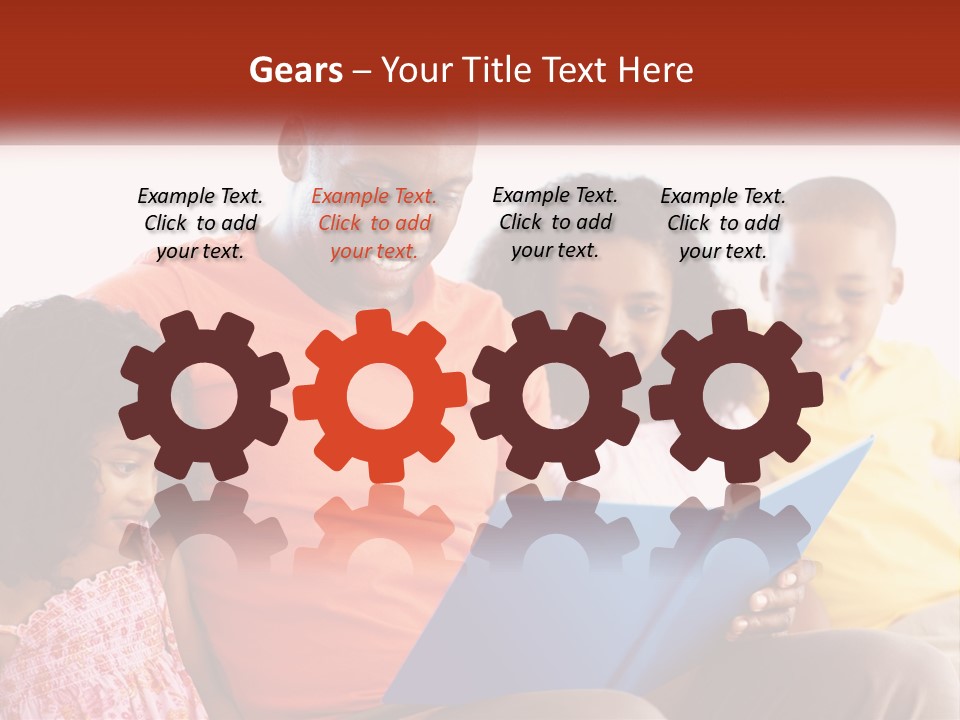 A Man Sitting On A Couch With Two Children PowerPoint Template