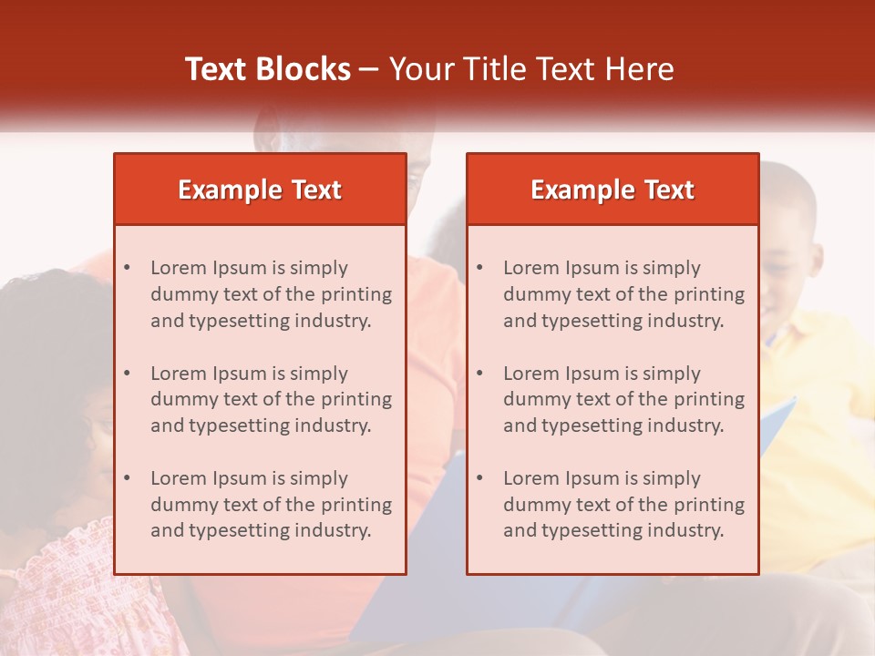 A Man Sitting On A Couch With Two Children PowerPoint Template