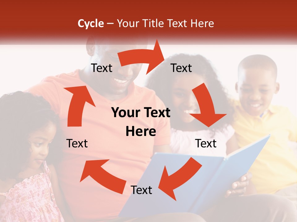 A Man Sitting On A Couch With Two Children PowerPoint Template