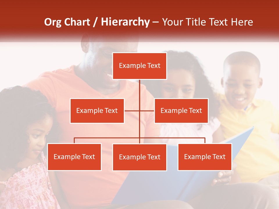 A Man Sitting On A Couch With Two Children PowerPoint Template