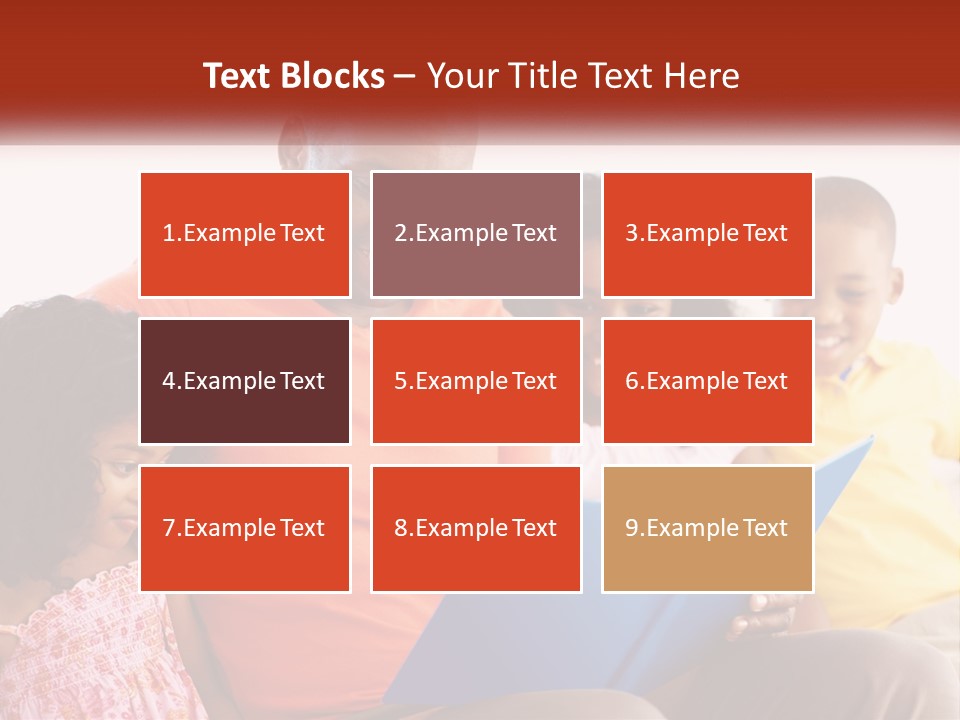 A Man Sitting On A Couch With Two Children PowerPoint Template