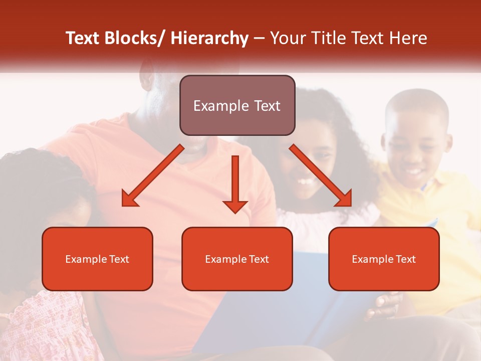 A Man Sitting On A Couch With Two Children PowerPoint Template