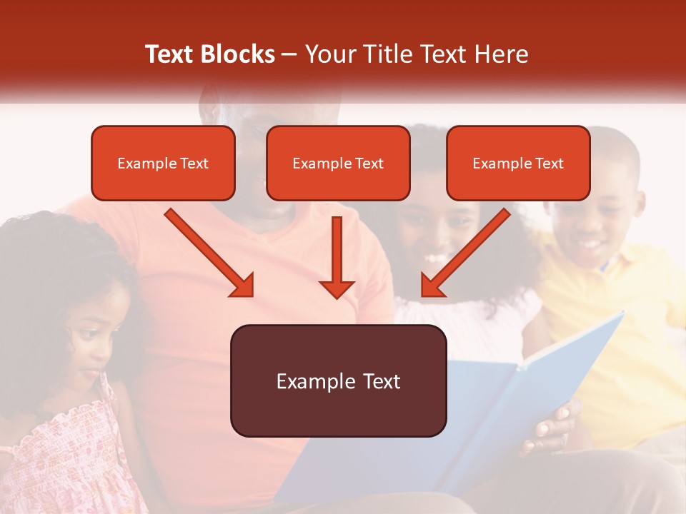 A Man Sitting On A Couch With Two Children PowerPoint Template