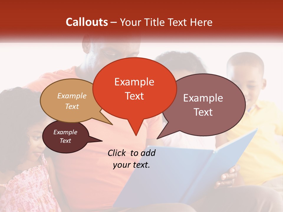 A Man Sitting On A Couch With Two Children PowerPoint Template