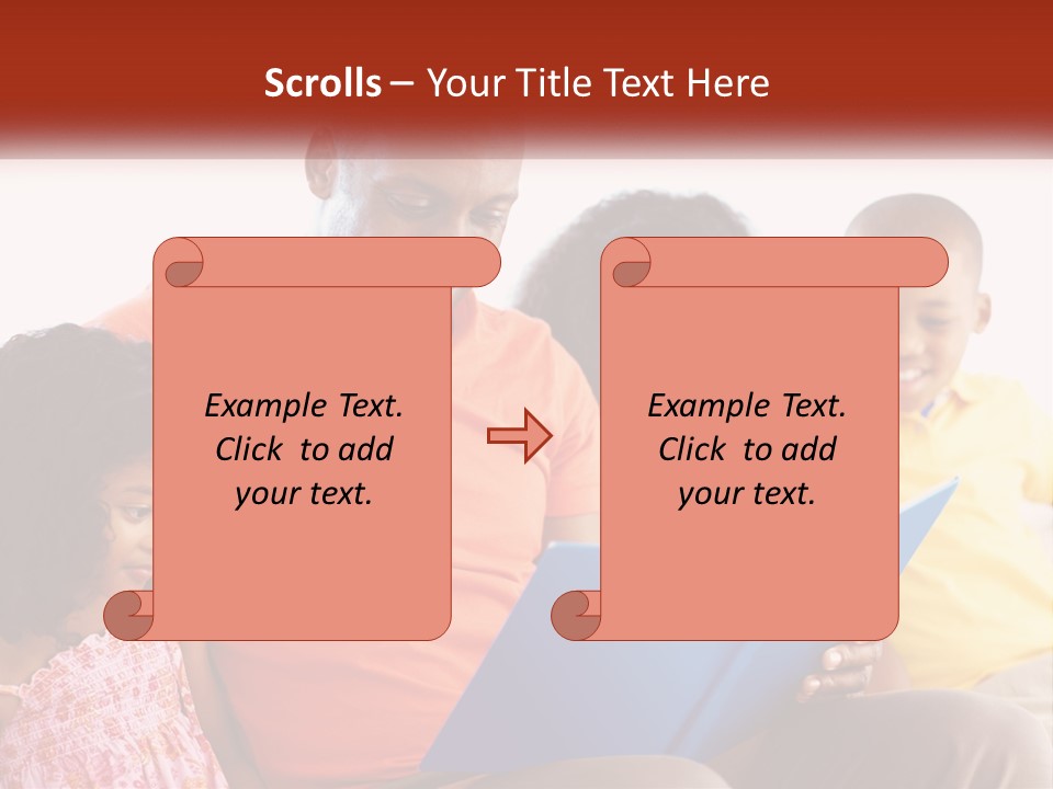 A Man Sitting On A Couch With Two Children PowerPoint Template