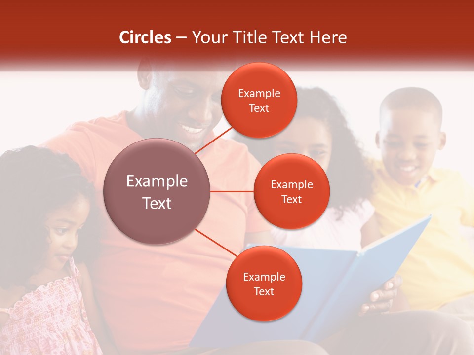 A Man Sitting On A Couch With Two Children PowerPoint Template