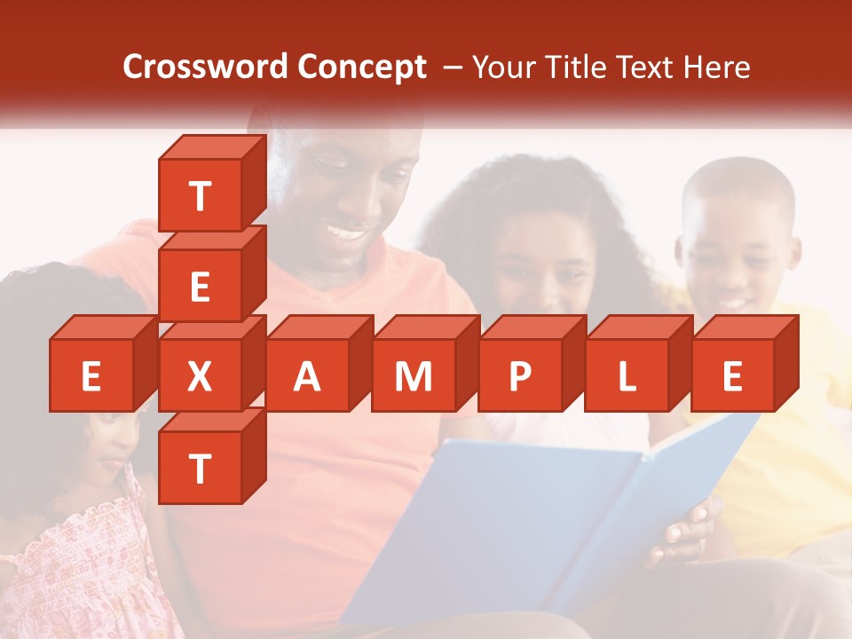 A Man Sitting On A Couch With Two Children PowerPoint Template