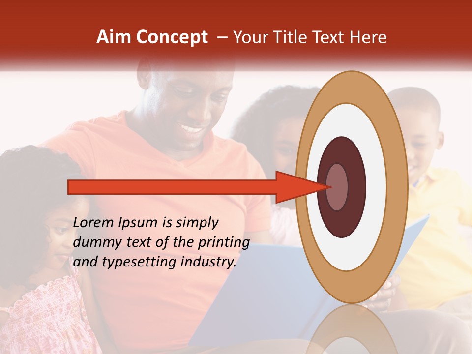 A Man Sitting On A Couch With Two Children PowerPoint Template