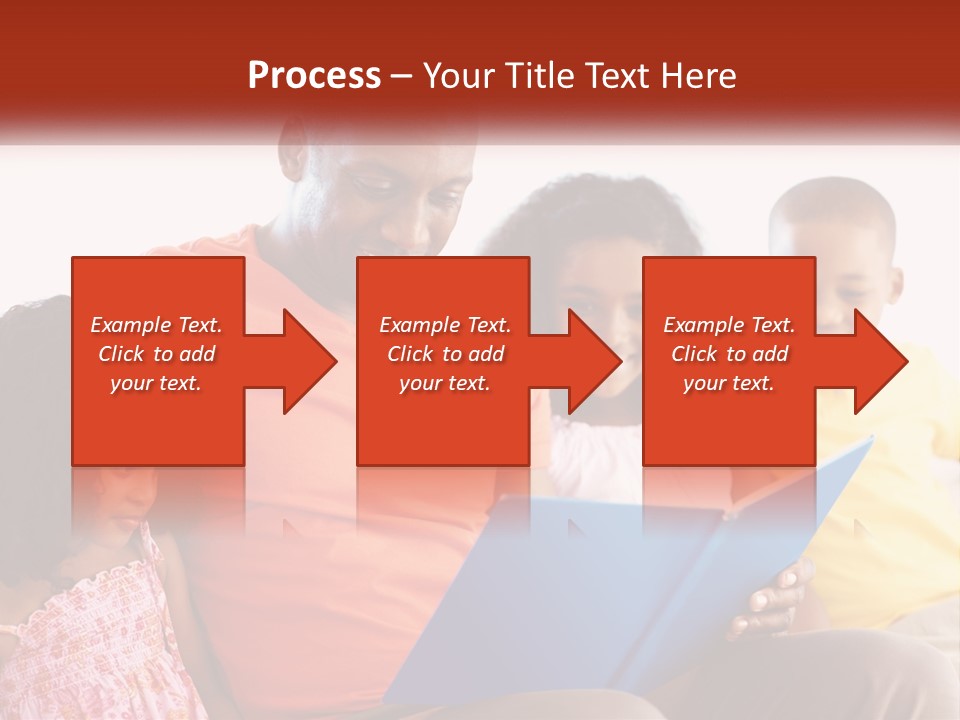 A Man Sitting On A Couch With Two Children PowerPoint Template