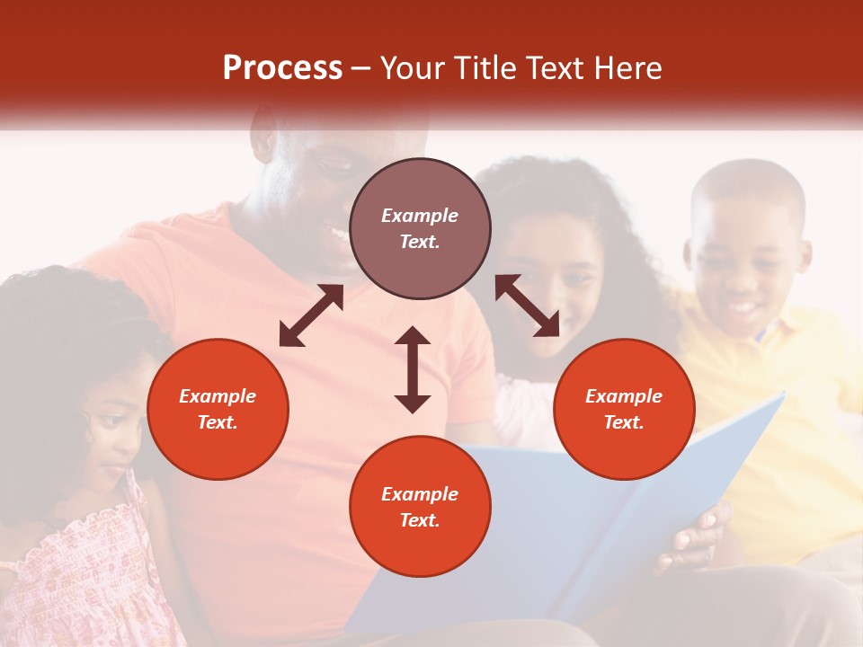 A Man Sitting On A Couch With Two Children PowerPoint Template