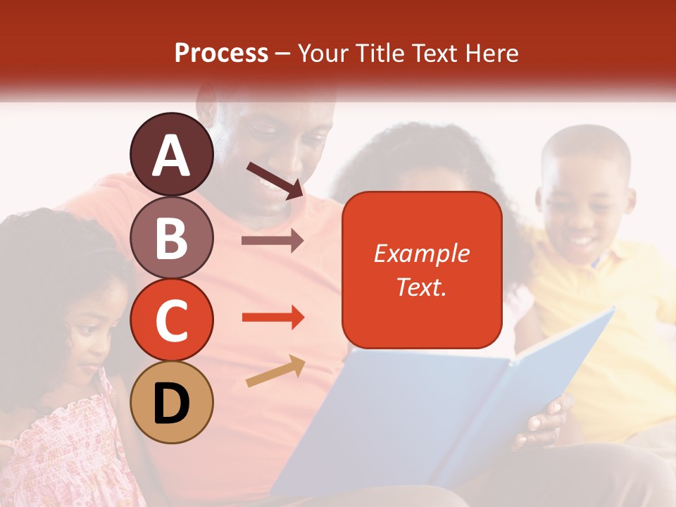 A Man Sitting On A Couch With Two Children PowerPoint Template