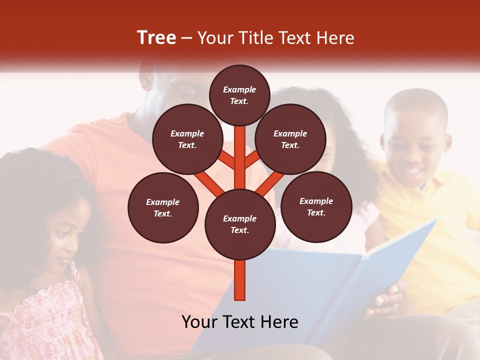 A Man Sitting On A Couch With Two Children PowerPoint Template