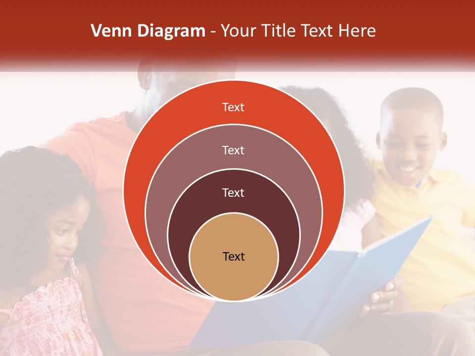 A Man Sitting On A Couch With Two Children PowerPoint Template