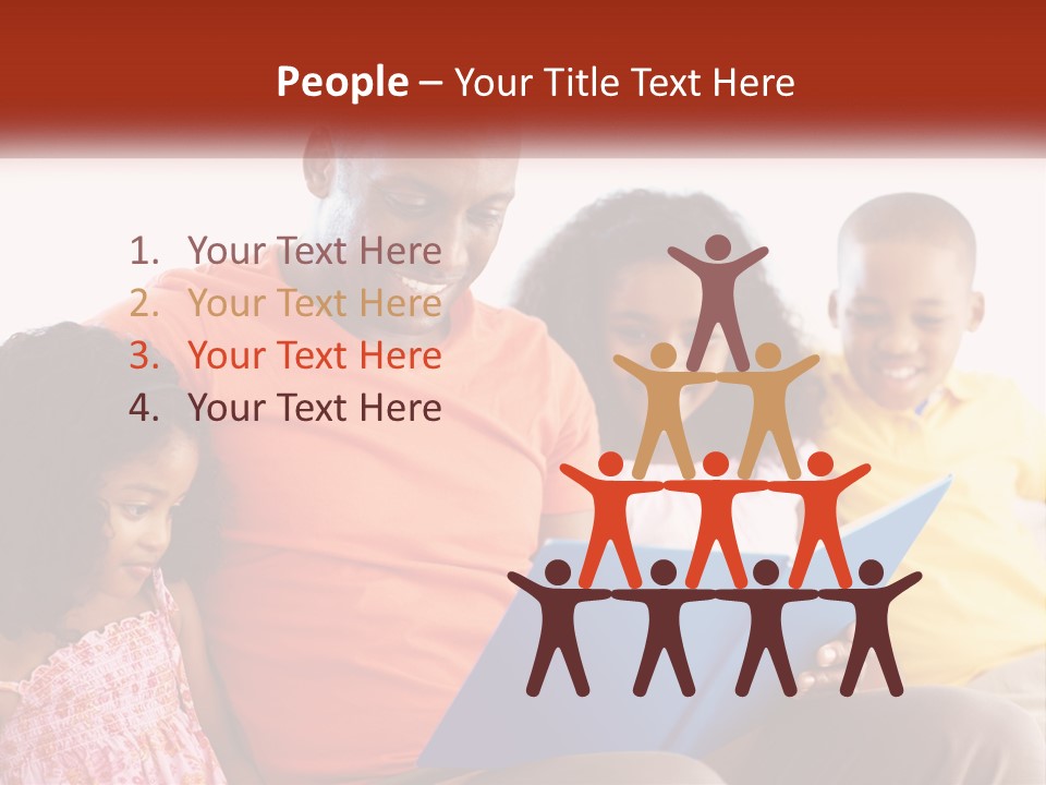 A Man Sitting On A Couch With Two Children PowerPoint Template