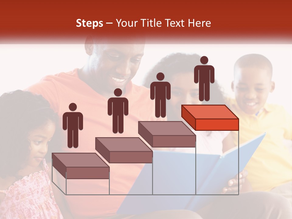 A Man Sitting On A Couch With Two Children PowerPoint Template