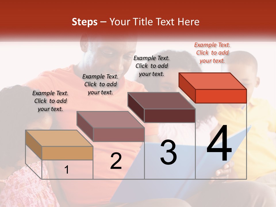 A Man Sitting On A Couch With Two Children PowerPoint Template