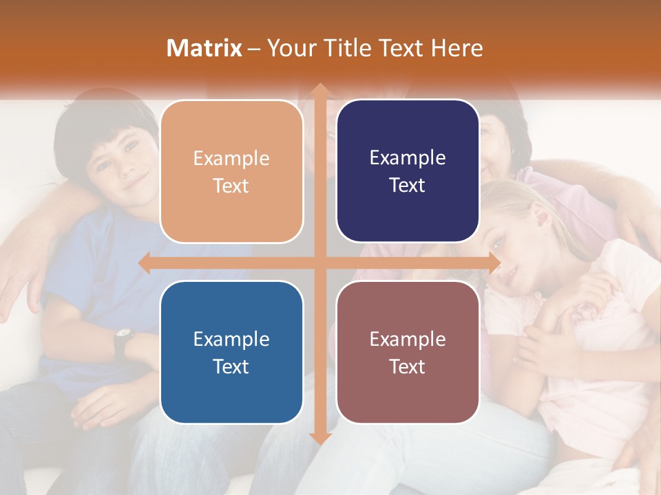 A Family Sitting On A Couch With Their Arms Around Each Other PowerPoint Template