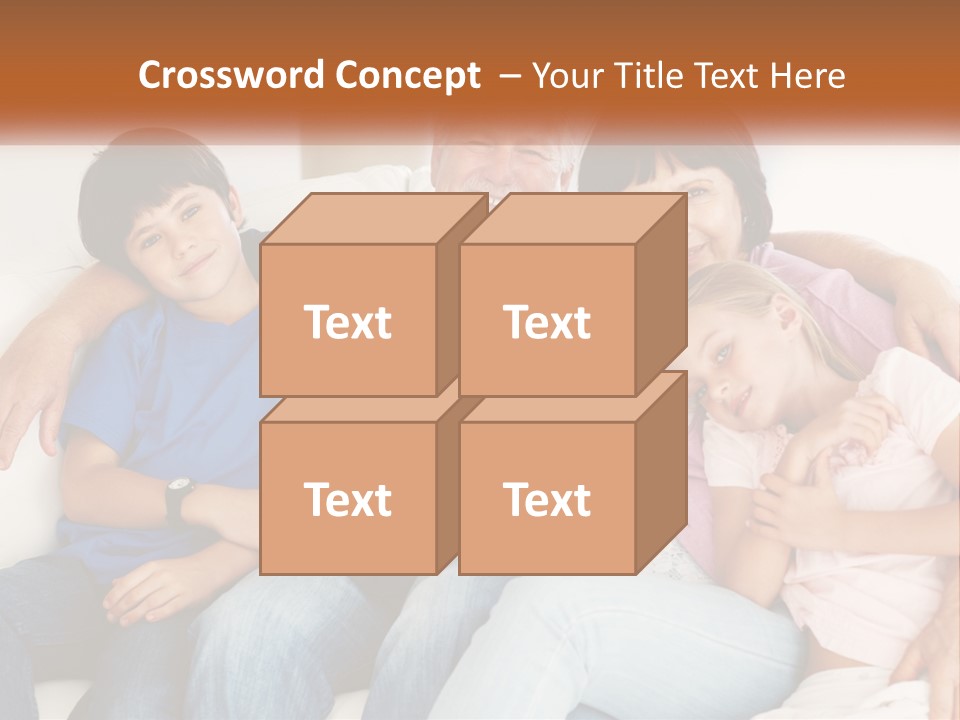 A Family Sitting On A Couch With Their Arms Around Each Other PowerPoint Template