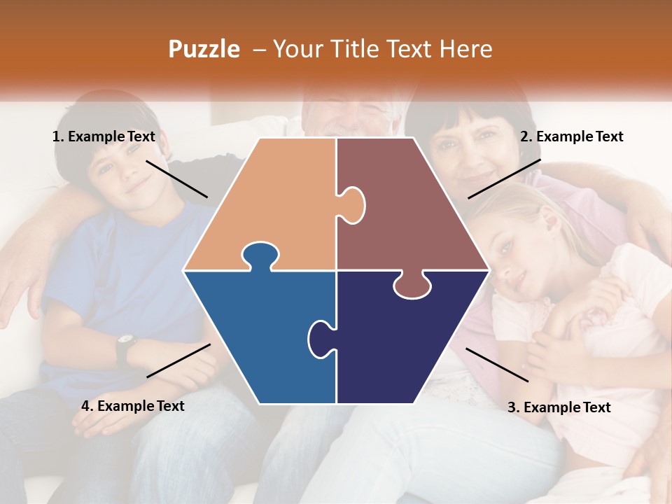 A Family Sitting On A Couch With Their Arms Around Each Other PowerPoint Template