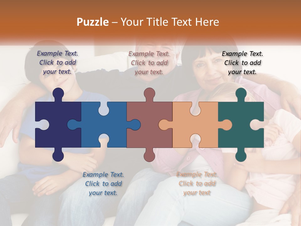 A Family Sitting On A Couch With Their Arms Around Each Other PowerPoint Template