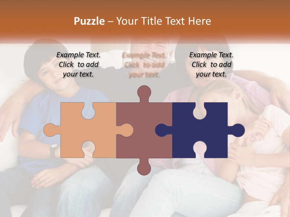 A Family Sitting On A Couch With Their Arms Around Each Other PowerPoint Template