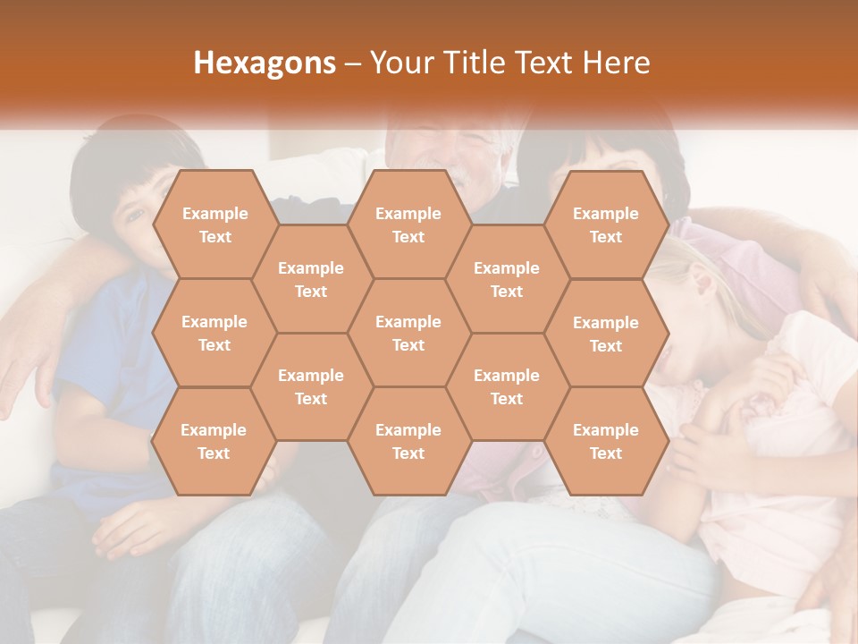 A Family Sitting On A Couch With Their Arms Around Each Other PowerPoint Template