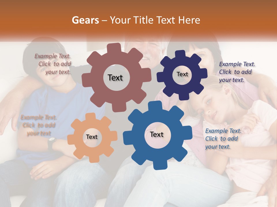 A Family Sitting On A Couch With Their Arms Around Each Other PowerPoint Template