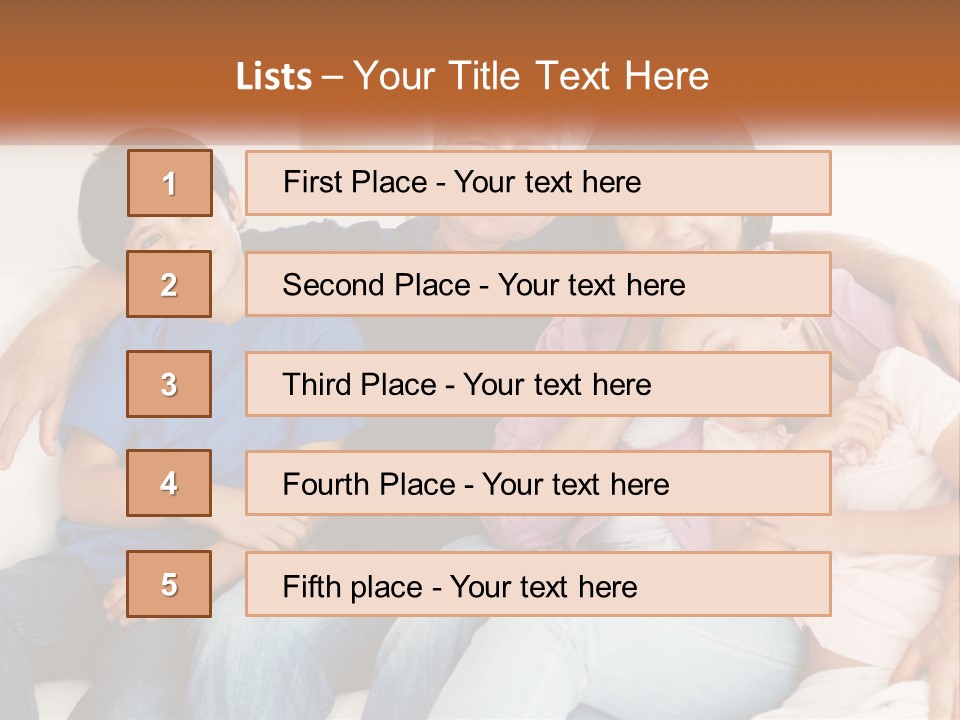 A Family Sitting On A Couch With Their Arms Around Each Other PowerPoint Template