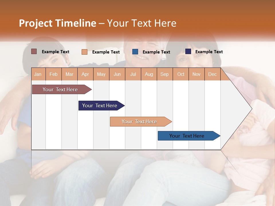 A Family Sitting On A Couch With Their Arms Around Each Other PowerPoint Template