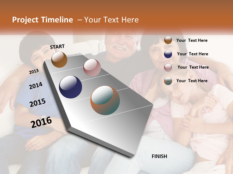 A Family Sitting On A Couch With Their Arms Around Each Other PowerPoint Template