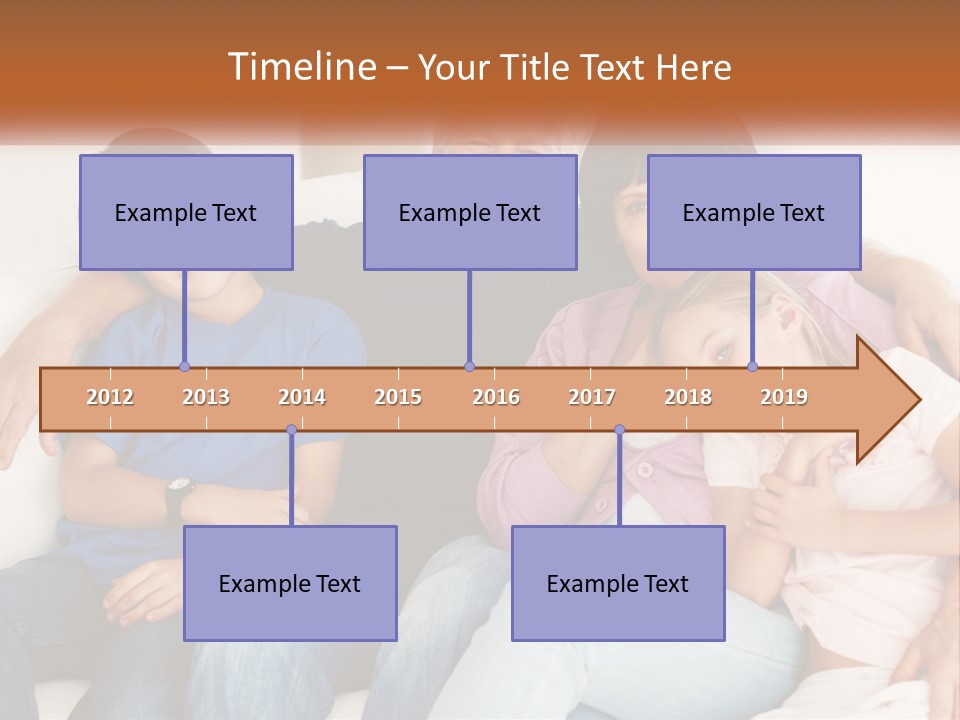 A Family Sitting On A Couch With Their Arms Around Each Other PowerPoint Template