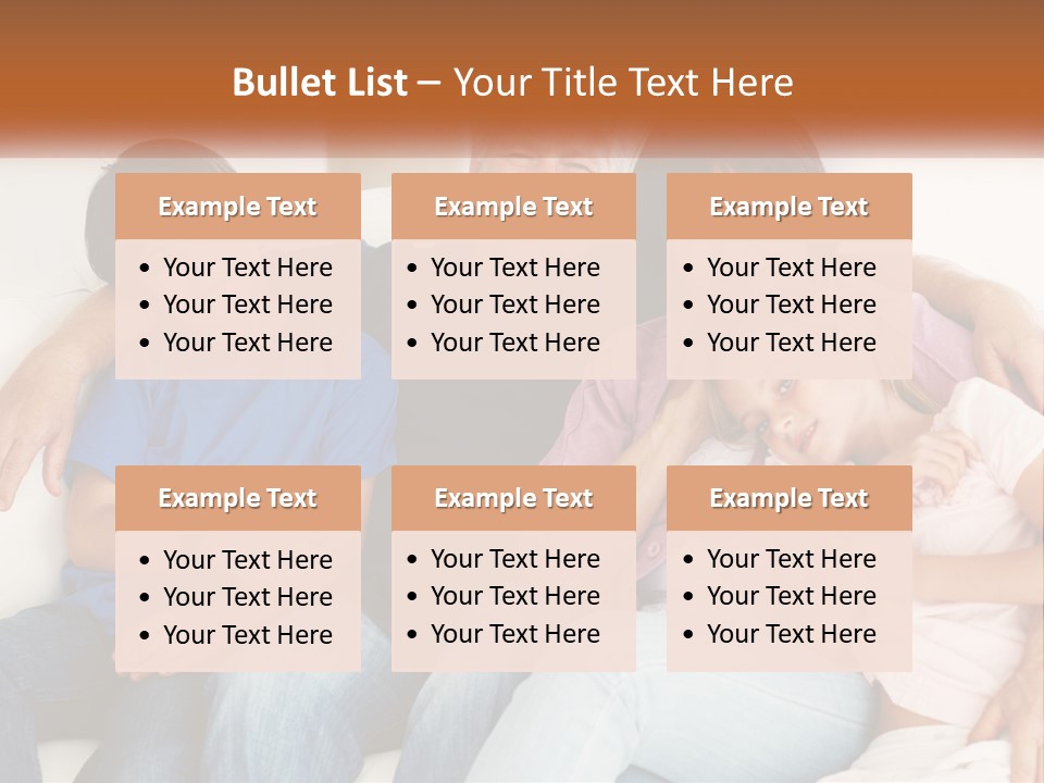 A Family Sitting On A Couch With Their Arms Around Each Other PowerPoint Template