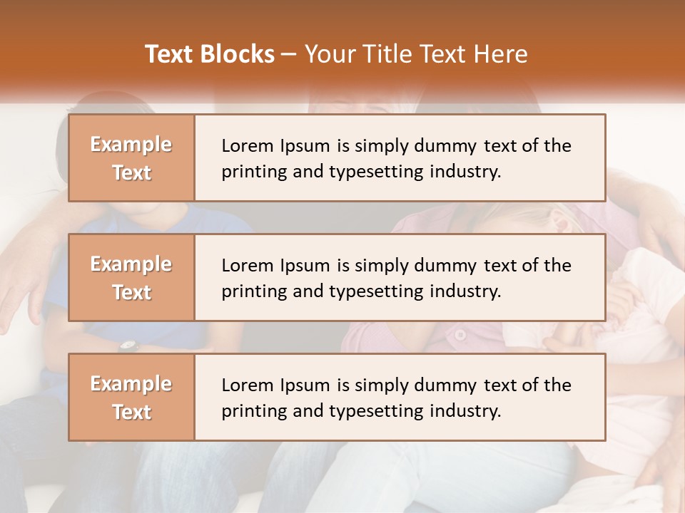 A Family Sitting On A Couch With Their Arms Around Each Other PowerPoint Template