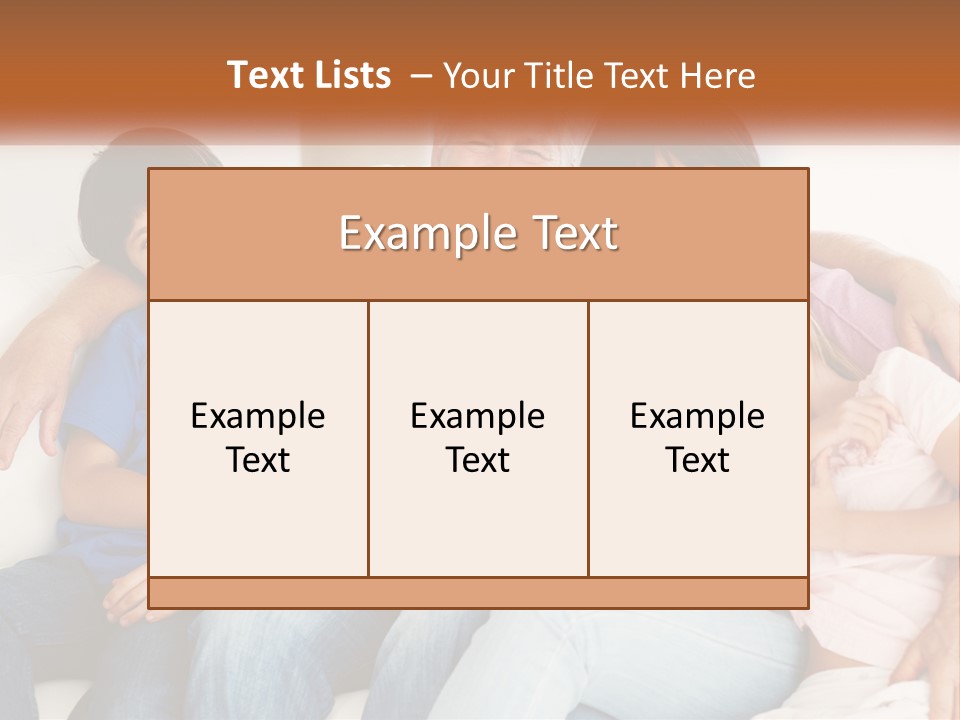 A Family Sitting On A Couch With Their Arms Around Each Other PowerPoint Template