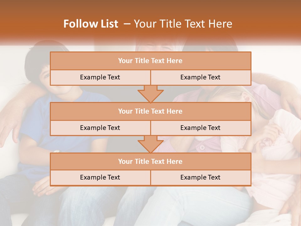 A Family Sitting On A Couch With Their Arms Around Each Other PowerPoint Template