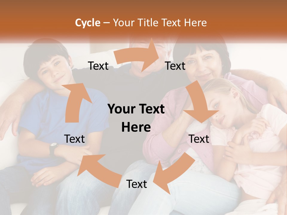 A Family Sitting On A Couch With Their Arms Around Each Other PowerPoint Template