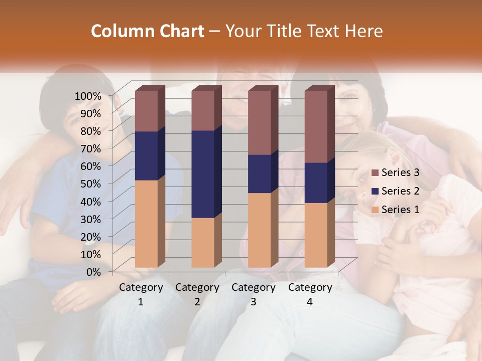 A Family Sitting On A Couch With Their Arms Around Each Other PowerPoint Template
