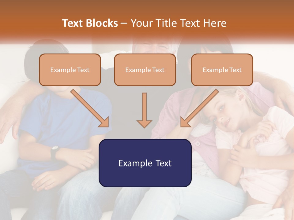 A Family Sitting On A Couch With Their Arms Around Each Other PowerPoint Template