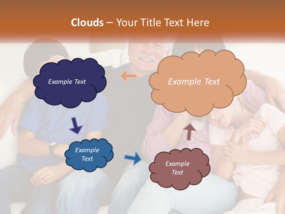 A Family Sitting On A Couch With Their Arms Around Each Other PowerPoint Template