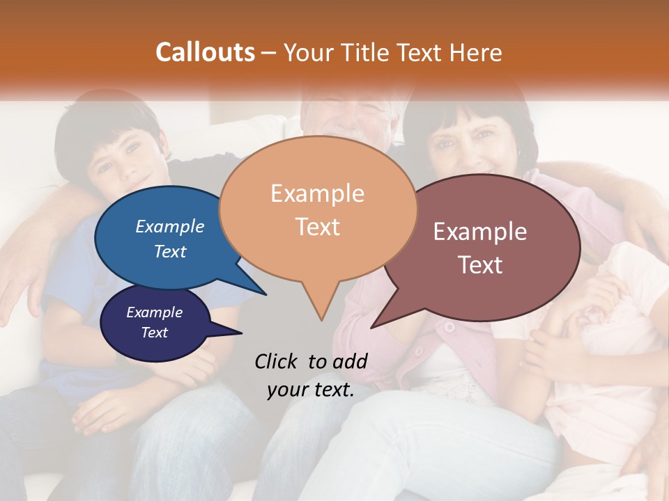 A Family Sitting On A Couch With Their Arms Around Each Other PowerPoint Template